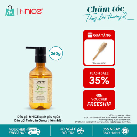 Dầu gội hiNICE sạch gàu ngứa - Dầu gội Tinh dầu Gừng thiên nhiên