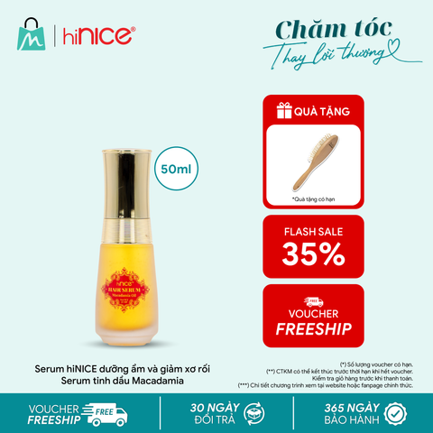Serum hiNICE dưỡng ẩm và giảm xơ rối - Serum tinh dầu Macadamia 50ml