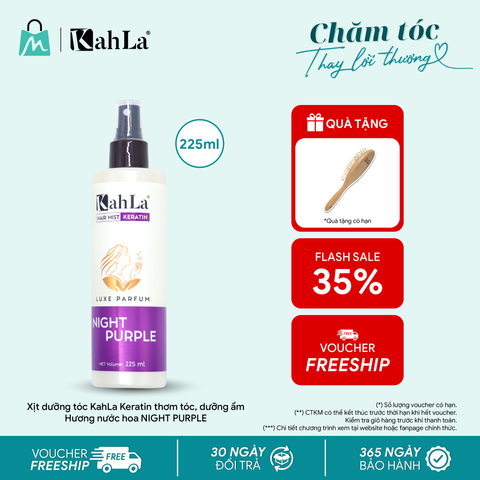 Xịt dưỡng tóc KahLa Keratin thơm tóc, dưỡng ẩm - Hương nước hoa Night Purple 225ml