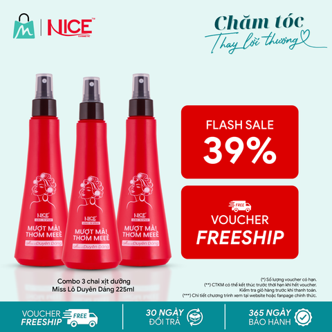 Combo 3 chai xịt dưỡng Miss Lô Duyên Dáng 225ml