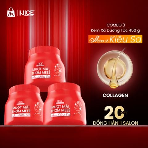 Combo 3 Kem Xả Dưỡng Tóc NICE Miss Lô Kiêu Sa 450g
