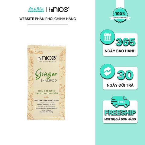 Dây dầu gội hiNICE sạch gàu ngứa - Dầu gội Tinh dầu Gừng thiên nhiên 6g