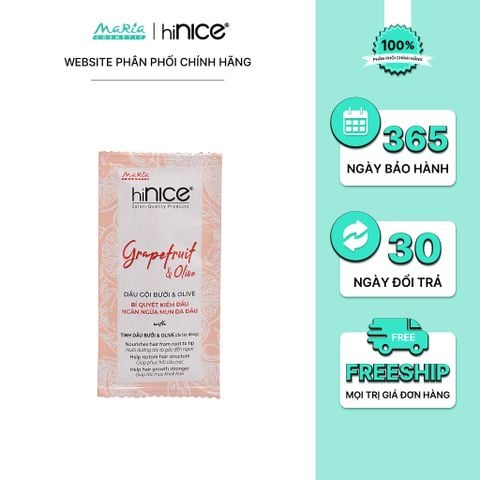 Dây dầu gội hiNICE sạch dầu - Dầu gội Tinh dầu Bưởi & Olive thiên nhiên 6g