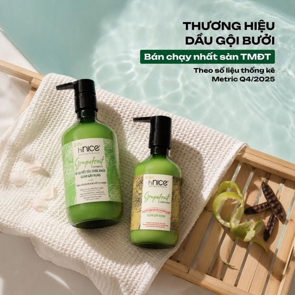 Combo hiNICE giảm rụng và suôn mượt - Combo Dầu gội + Kem xả Tinh dầu Bưởi (Dầu gội 435g + Kem xả 400g)