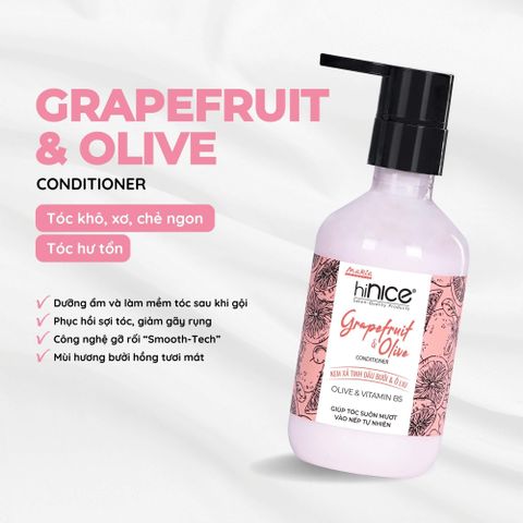 Kem xả hiNICE dưỡng ẩm và mềm mượt - Kem xả Tinh dầu Bưởi & Olive thiên nhiên 250g