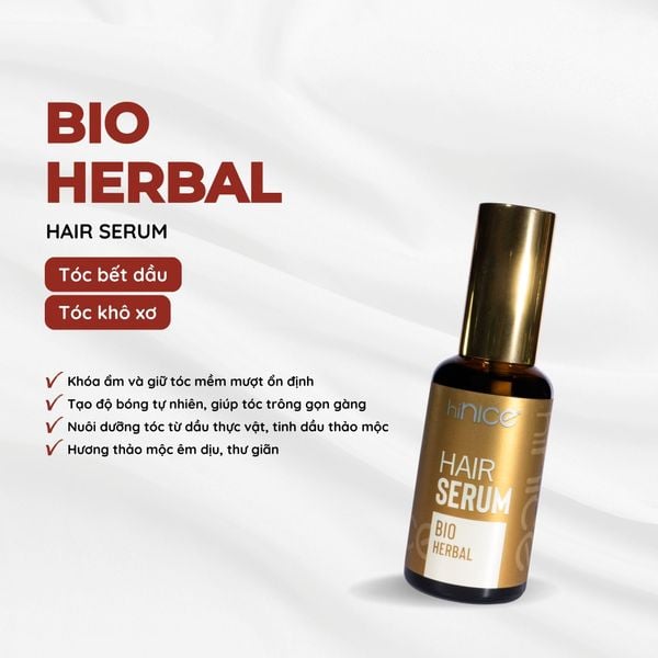 Serum Tinh dầu Thảo dược hiNICE Bio Herbal - Dưỡng mượt tự nhiên, cân bằng & bảo vệ tóc