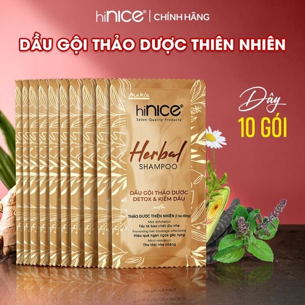 Dây dầu gội hiNICE làm dịu da đầu - Dầu gội Tinh dầu Thảo Dược thiên nhiên 6g