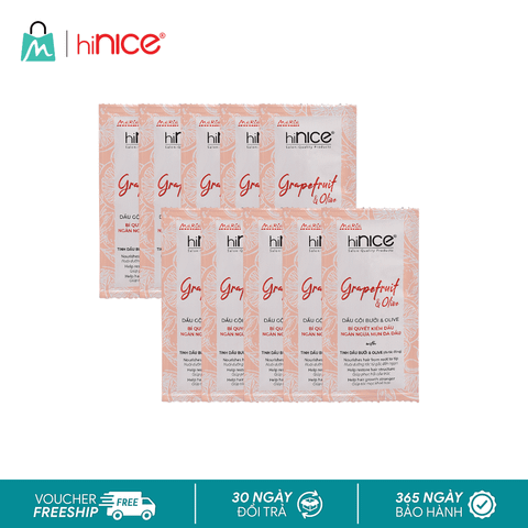 Dây dầu gội hiNICE sạch dầu - Dầu gội Tinh dầu Bưởi & Olive thiên nhiên 6g