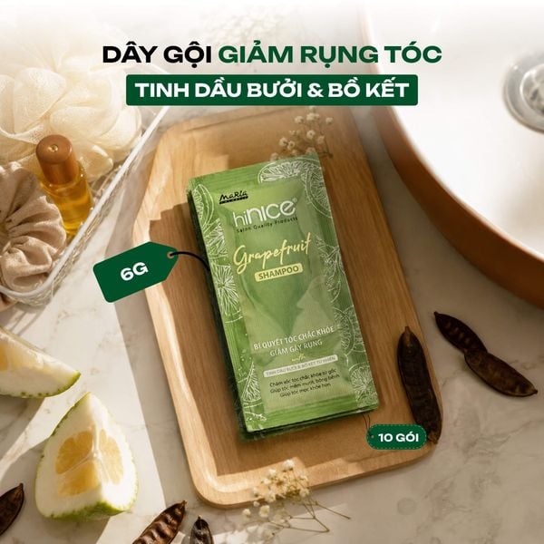 Dây dầu gội hiNICE giảm rụng tóc - Dầu gội Tinh dầu Bưởi thiên nhiên