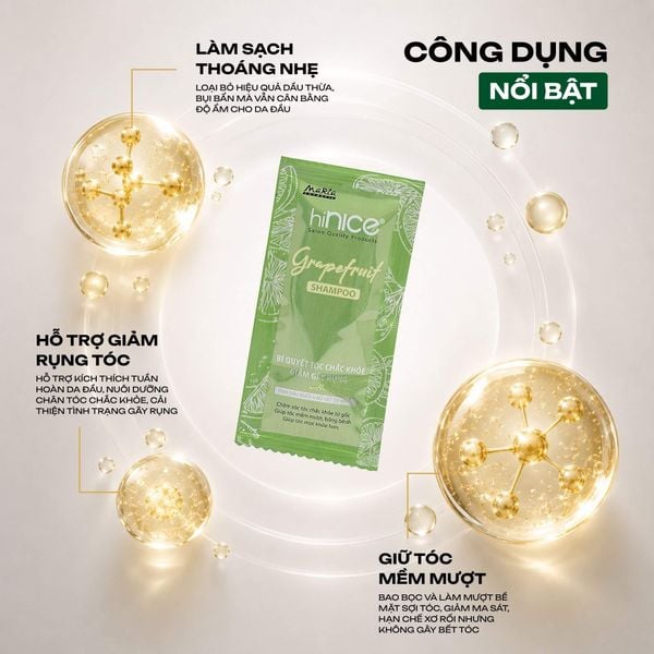 Dây dầu gội hiNICE giảm rụng tóc - Dầu gội Tinh dầu Bưởi thiên nhiên