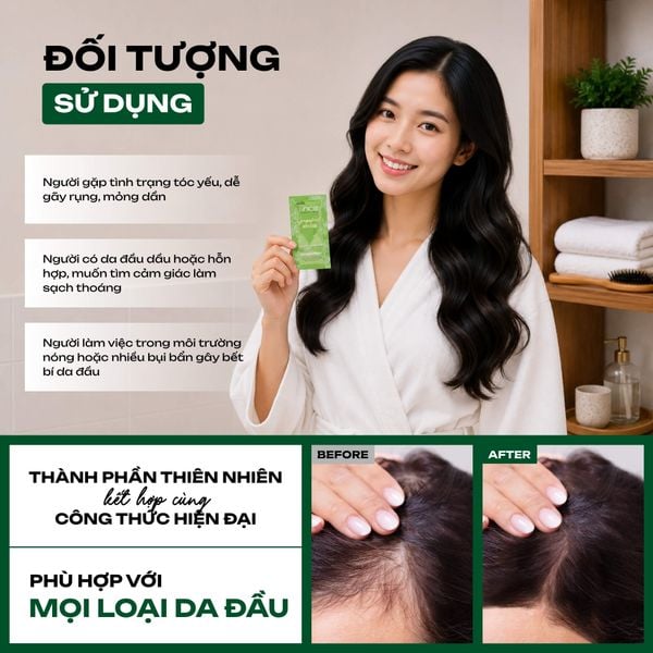 Dây dầu gội hiNICE giảm rụng tóc - Dầu gội Tinh dầu Bưởi thiên nhiên