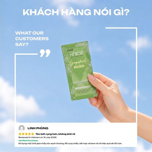 Dây dầu gội hiNICE giảm rụng tóc - Dầu gội Tinh dầu Bưởi thiên nhiên
