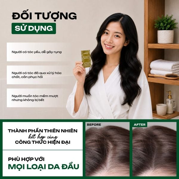 Dây kem xả hiNICE dưỡng tóc mềm mượt - Kem xả Tinh dầu Bưởi thiên nhiên 6g