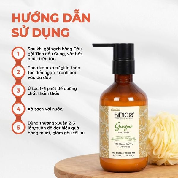 Kem xả Tinh dầu Gừng hiNICE - Giải pháp phục hồi chuyên sâu cho tóc hư tổn và gãy rụng