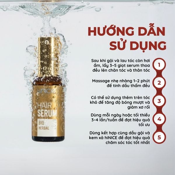Serum Tinh dầu Thảo dược hiNICE Bio Herbal - Dưỡng mượt tự nhiên, cân bằng & bảo vệ tóc