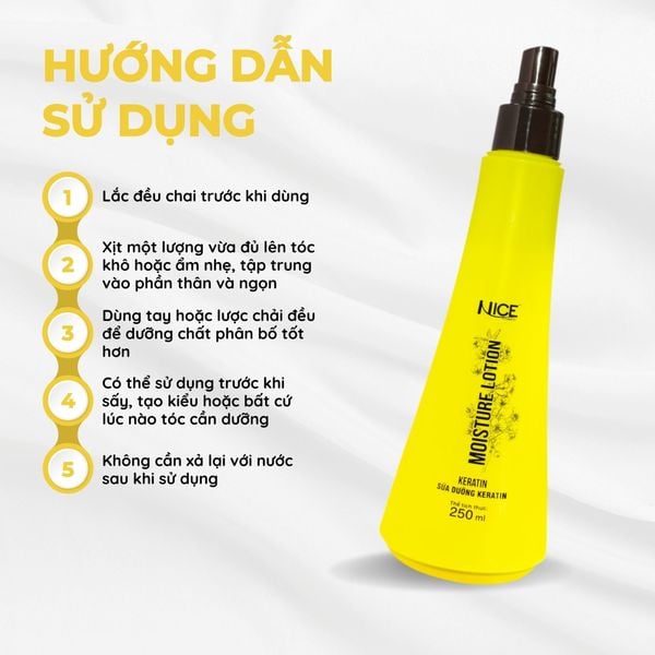 Xịt dưỡng tóc Tinh chất Keratin NICE - Dưỡng mượt tức thì, bảo vệ tóc mỗi ngày