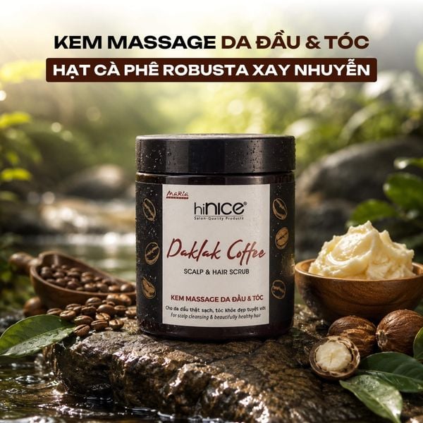 Kem Massage hiNICE tẩy da chết và làm khỏe da đầu - Kem massage tóc và da đầu Daklak Coffee