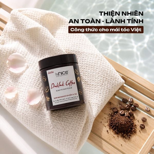 Kem Massage hiNICE tẩy da chết và làm khỏe da đầu - Kem massage tóc và da đầu Daklak Coffee