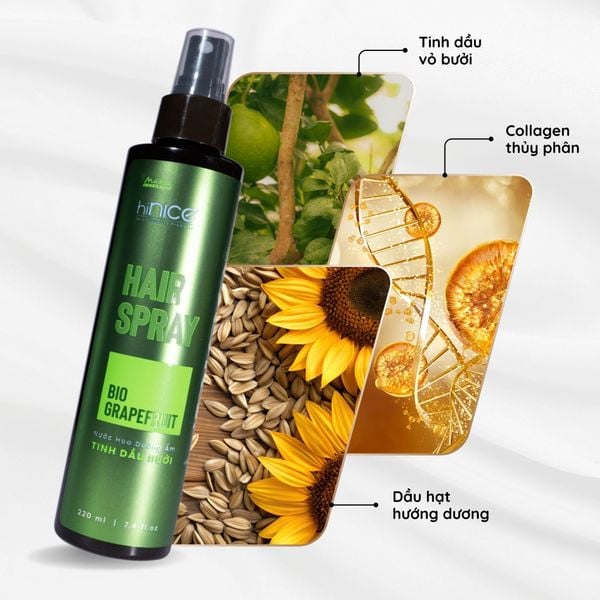 Nước hoa dưỡng ẩm Tinh dầu Bưởi hiNICE - Xịt dưỡng tóc mềm mại, thơm ngát, không bết