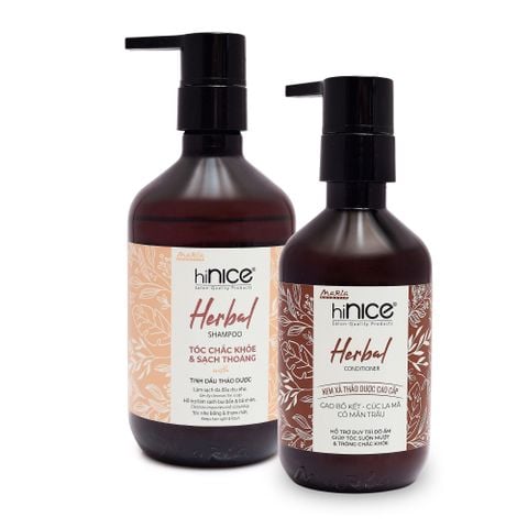 Bộ Dầu Gội Kem Xả Tinh Dầu Thảo Dược Thiên Nhiên hiNICE Herbal Hỗ Trợ Detox, Kiềm Dầu Da Đầu