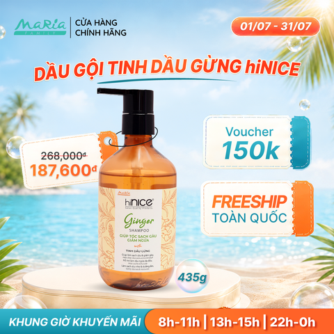 Dầu gội hiNICE sạch gàu ngứa - Dầu gội Tinh dầu Gừng thiên nhiên