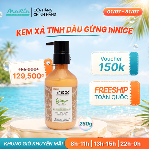 Kem xả hiNICE suôn mượt và gỡ rối - Kem xả Tinh dầu Gừng thiên nhiên 250g