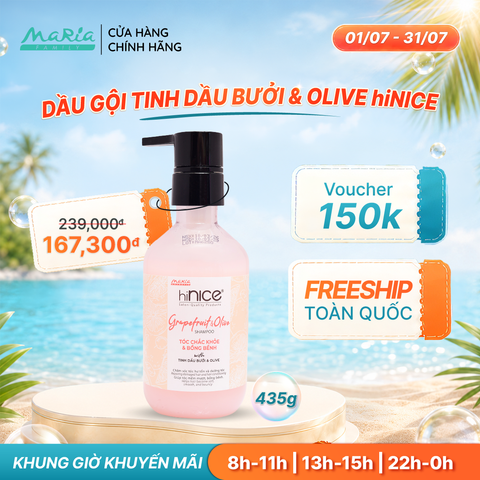 Dầu gội hiNICE sạch dầu - Dầu gội Tinh dầu Bưởi & Olive thiên nhiên