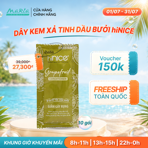 Dây kem xả hiNICE dưỡng tóc mềm mượt - Kem xả Tinh dầu Bưởi thiên nhiên 6g