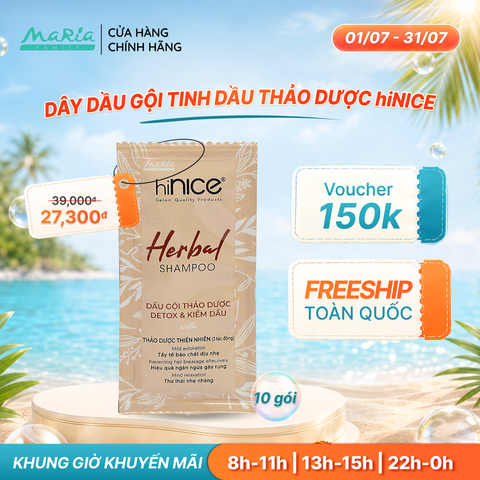 Dây dầu gội hiNICE làm dịu da đầu - Dầu gội Tinh dầu Thảo Dược thiên nhiên 6g