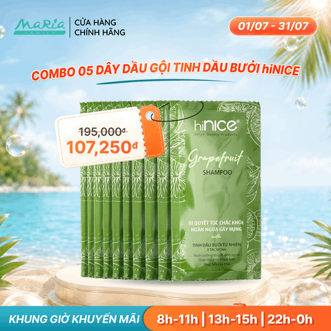 Combo 5 dây dầu gội hiNICE giảm rụng tóc - Dầu gội Tinh dầu Bưởi thiên nhiên 6g