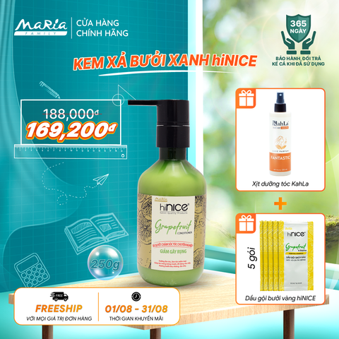 Kem xả hiNICE dưỡng tóc mềm mượt - Kem xả Tinh dầu Bưởi thiên nhiên