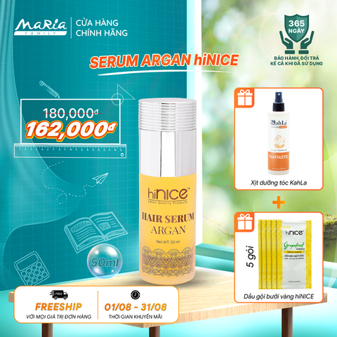 Serum hiNICE phục hồi và dưỡng ẩm - Serum Tinh dầu Argan 50ml