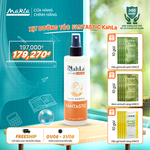 Xịt dưỡng tóc KahLa Keratin thơm tóc, dưỡng ẩm - Hương nước hoa Fantastic 225ml