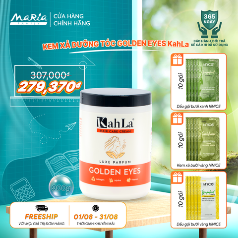 Kem xả KahLa dưỡng ẩm, suôn mượt - Kem xả dưỡng tóc hương nước hoa Golden Eyes 900g