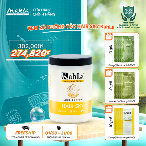 Kem xả KahLa dưỡng ẩm, suôn mượt - Kem xả dưỡng tóc hương nước hoa Hair Sky 900g