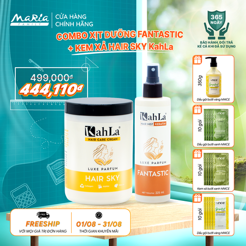 Combo KahLa Xịt dưỡng tóc Keratin Fantastic & Kem xả Hair Sky