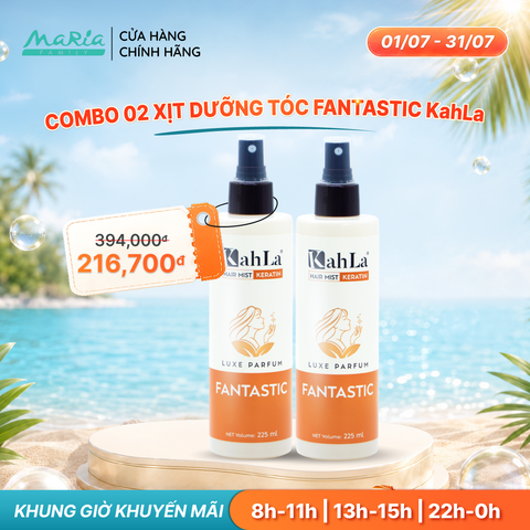 Combo 2 Xịt dưỡng tóc KahLa Keratin thơm tóc, dưỡng ẩm Fantastic 225ml
