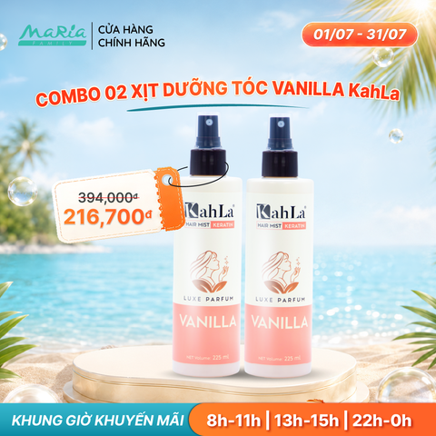 Combo 2 Xịt dưỡng tóc KahLa Keratin thơm tóc, dưỡng ẩm Vanilla 225ml
