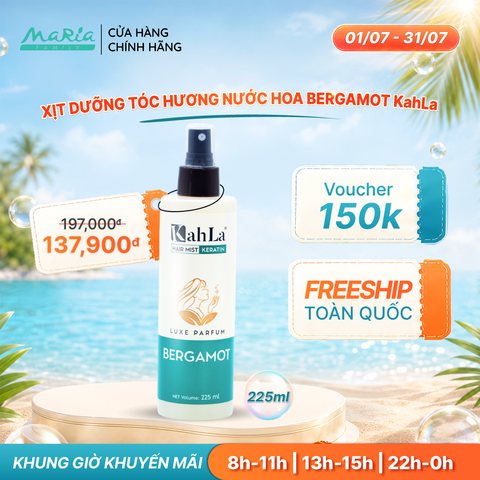 Xịt dưỡng tóc KahLa Keratin thơm tóc, dưỡng ẩm - Hương nước hoa Bergamot 225ml