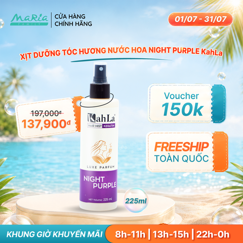 Xịt dưỡng tóc KahLa Keratin thơm tóc, dưỡng ẩm - Hương nước hoa Night Purple 225ml