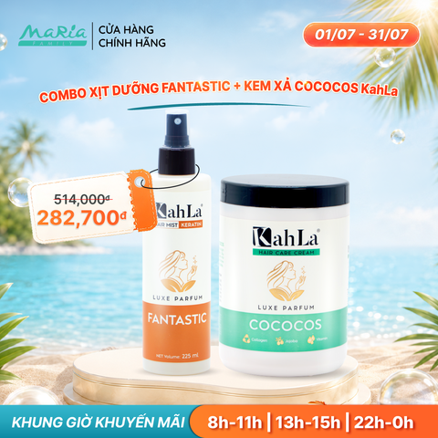 Combo KahLa Xịt dưỡng tóc Keratin Fantastic & Kem xả Cococos