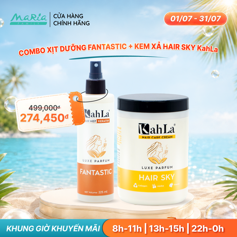 Combo KahLa Xịt dưỡng tóc Keratin Fantastic & Kem xả Hair Sky