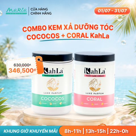 Combo Kem xả KahLa dưỡng ẩm, làm mượt tóc - Hương nước hoa Cococos & Coral 900g