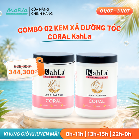 Combo 2 Kem xả KahLa dưỡng ẩm, làm mượt tóc - Hương nước hoa Coral 900g
