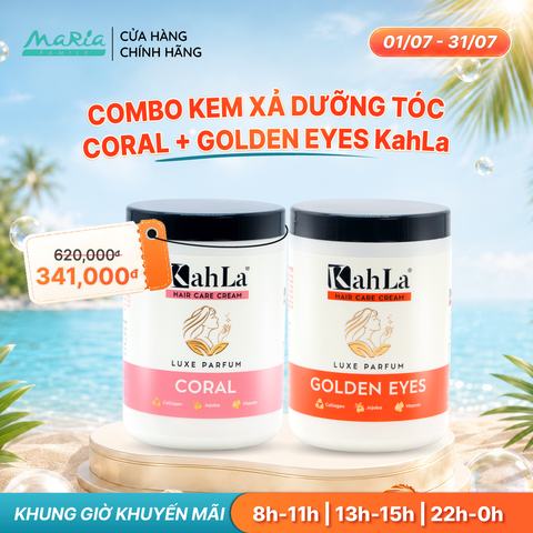 Combo Kem xả KahLa dưỡng ẩm, làm mượt tóc - Hương nước hoa Coral & Golden Eyes 900g