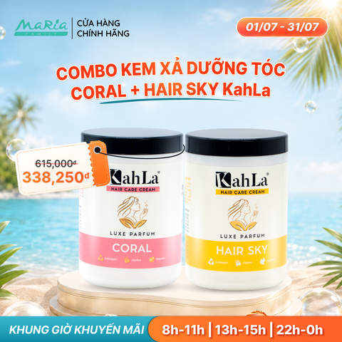 Combo Kem xả KahLa dưỡng ẩm, làm mượt tóc - Hương nước hoa Coral & Hair Sky 900g
