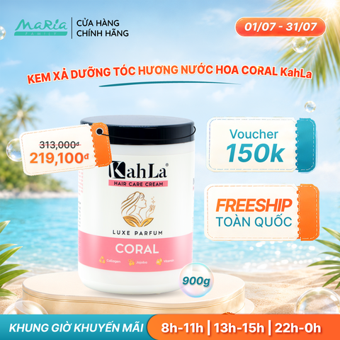 Kem xả KahLa dưỡng ẩm, suôn mượt - Kem xả dưỡng tóc hương nước hoa Coral 900g
