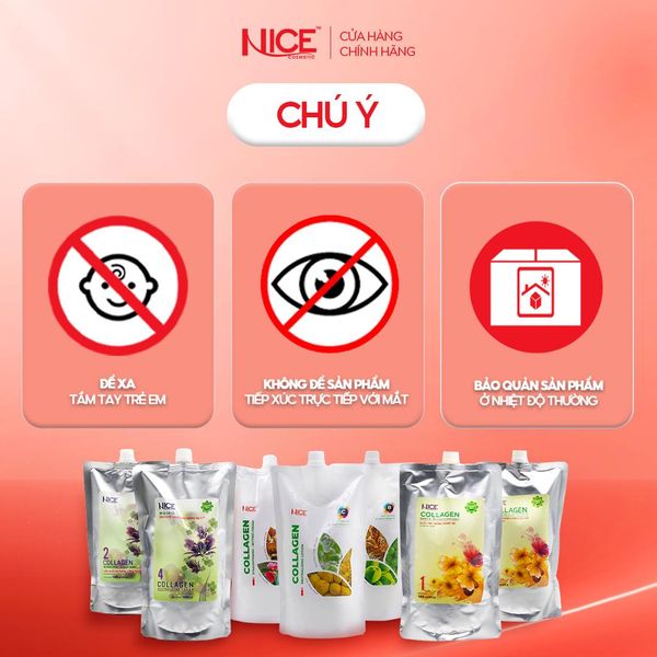 Combo Kem Dập Duỗi Collagen Nice 2000ML Duỗi Tóc Thẳng Và Mềm Mượt Tự Nhiên