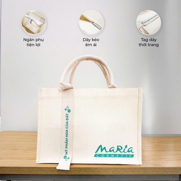 [Quà Tặng Không Bán] Túi Xách Canvas Maria Cosmetic Thời Trang Và Tiện Lợi