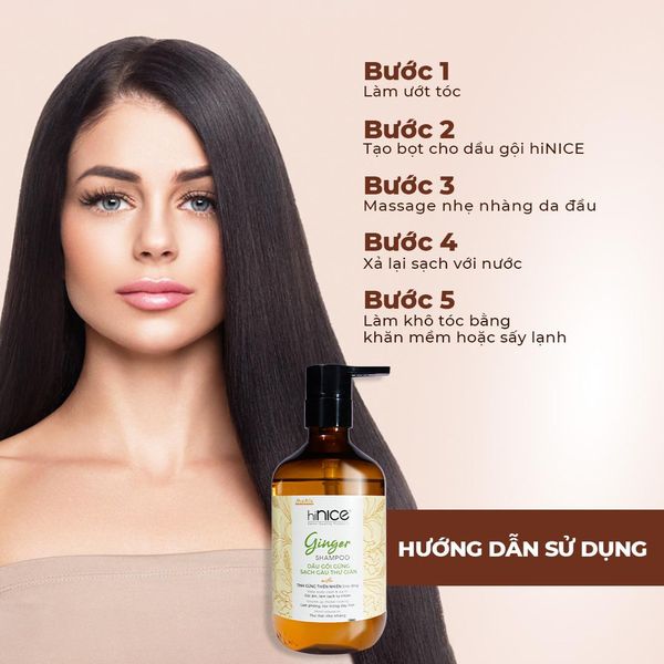 Gói Dầu Gội Tinh Dầu Gừng Thiên Nhiên hiNICE Ginger Shampoo Hỗ Trợ Sạch Gàu & Giảm Ngứa